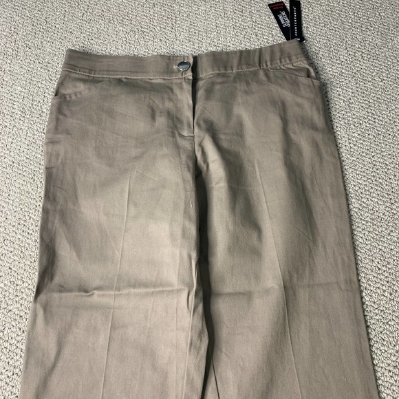 Counterparts Womens Pants Size 10 Brown Straight Leg Slimming Sensations Cropped - Picture 2 of 13